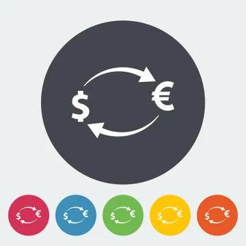 Currency exchange single icon. Stock Illustration
