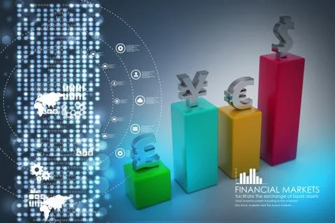 Currency graph Stock Illustration