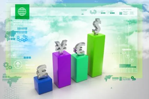 Currency graph Illustrazione stock