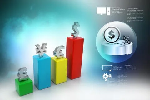 Currency graph Stock Illustration
