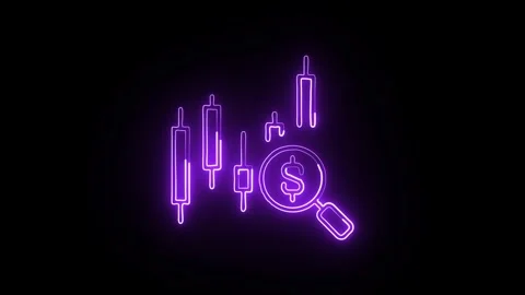 Currency Icon Isolated on Black Background, Global Money Neon Line Animatio.. Stock Footage 324126449