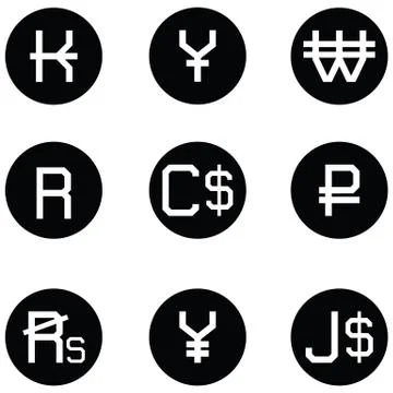 Currency icon set Stock Illustration