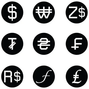Currency icon set Stock Illustration