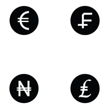Currency icon set Illustrazione stock