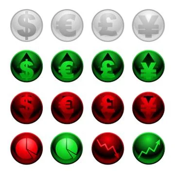 Currency icons Stock Illustration