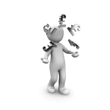 Currency juggler 3 Stock Illustration