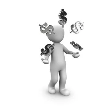 Currency juggler 4 Stock Illustration