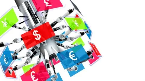 Currency machine render - CG background Stock Illustration