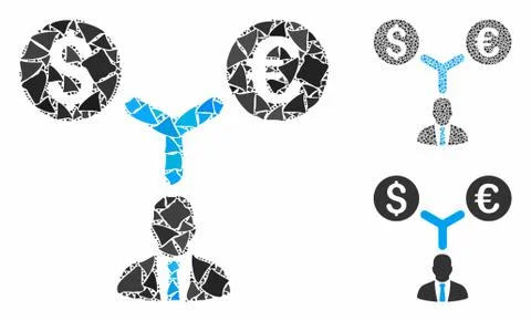 Currency management Composition Icon of Rough Elements Illustrazione stock