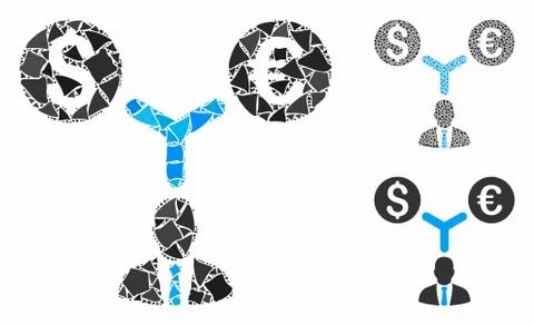 Currency manager Composition Icon of Bumpy Pieces Illustrazione stock