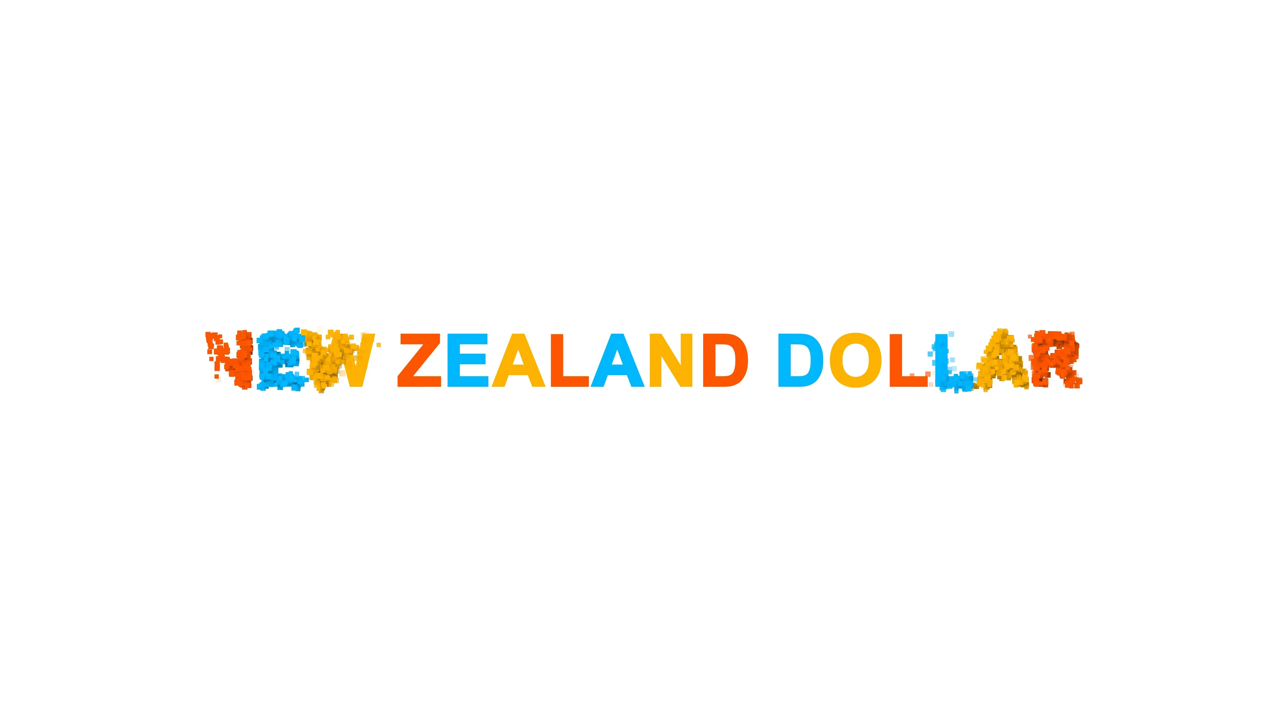 Currency Name New Zealand Dollar From Letters Of Diffe Colors Currency Name New Zealand Dollar From Letters Of Diffe Colors Ears Behind Footage 89321008