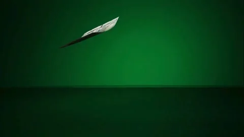 Currency notes fall against green screen background Stock Footage 326753103