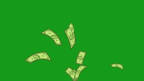 Currency notes stream motion graphics with green screen background Stock Footage 186635265