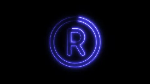 Currency Rand Outline Icon in HD Video Neon Animation Video stock 304552906