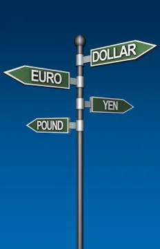 Currency Road SIgn Stock Illustration