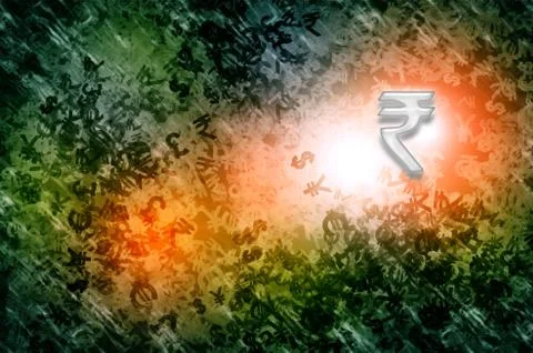 Currency rupees rising Stock Illustration