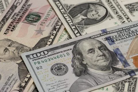 Currency seamless texture with dollars. Dollars finance banking layout. Dolla Stock Photos