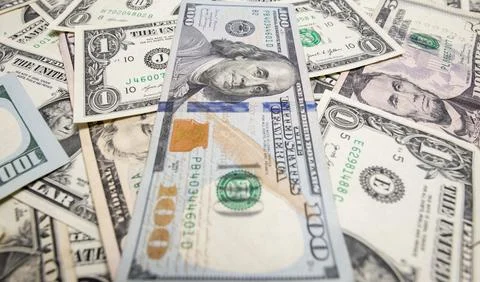 Currency seamless texture with dollars. Dollars finance banking layout. Dol.. Stock Photos