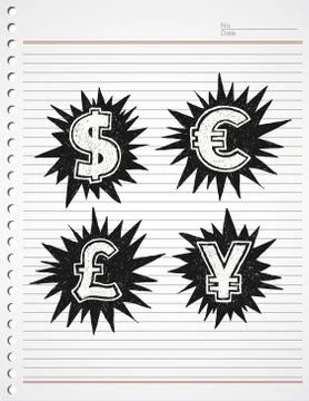 CURRENCY SIGN DOODLE VECTOR Stock Illustration