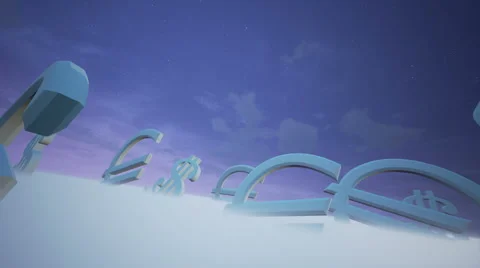 Currency Signs In Fog Stock Footage 61942353