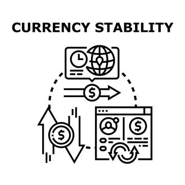 Currency stability concept for global financial market Stock Illustration