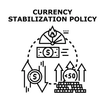 Currency stabilization policy managing economic stability Stockillustratie