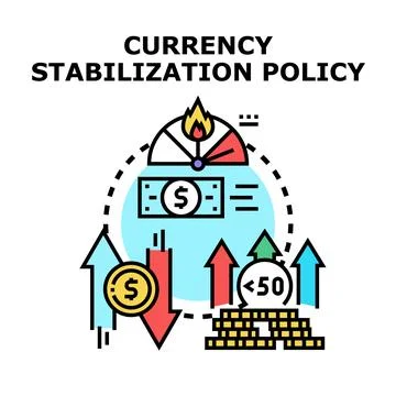 Currency stabilization policy managing economic stability Stockillustratie
