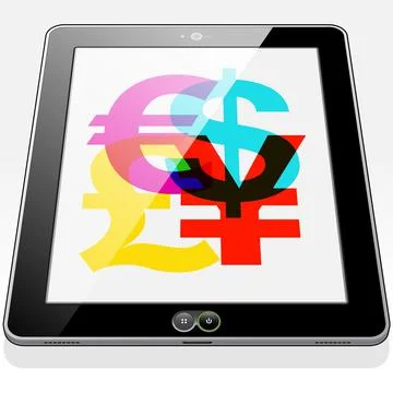 Currency Symbols on a Tablet PC Stockillustratie