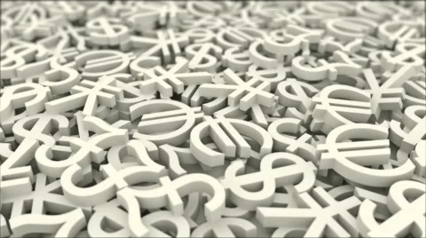 Currency Symbols.Seamless loop Stock Footage 46389168