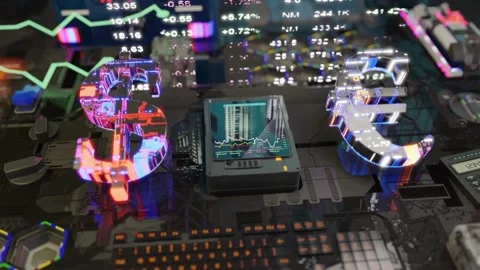 Currency Tech: Animated Dollar and Euro Symbols Stock Footage 275611921