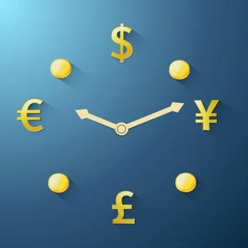 Currency time passing Stock Illustration