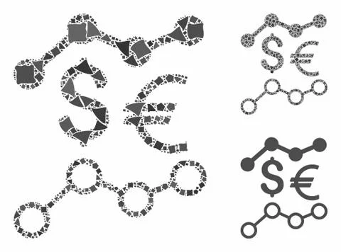 Currency trends Composition Icon of Bumpy Items Stock Illustration