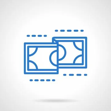 Currency vector icon blue simple line style Stock Illustration