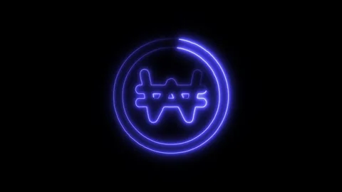 Currency Won Outline Icon in HD Video Neon Animation Vídeo Stock 304552852