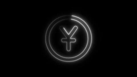 Currency Yuan Outline Icon in HD Video Neon Animation 库存影片 304552953