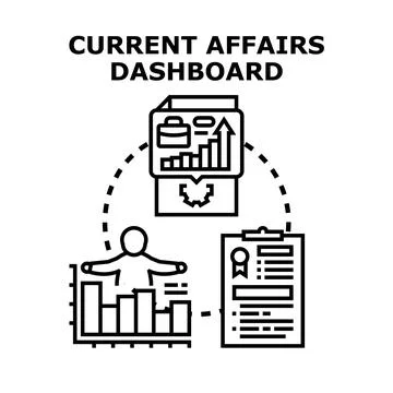 Current affairs dashboard presenting business analytics and data 库存插图