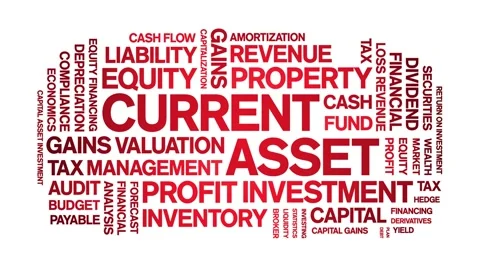 Current Asset animated word cloud,animation kinetic typography seamless loop. Stock Footage 310063555