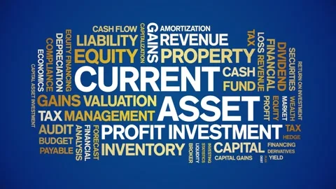 Current Asset animated word cloud,animation kinetic typography seamless loop. Stock Footage 310064270