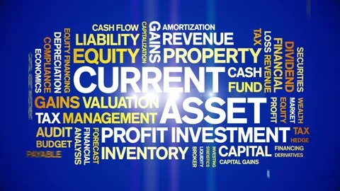 Current Asset animated word cloud,animation kinetic typography seamless loop. Stock Footage 310064340