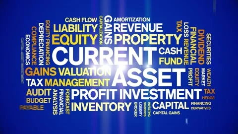 Current Asset animated word cloud,animation kinetic typography seamless loop. Stock Footage 310064388