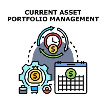 Current asset portfolio management planning investment strategy Stock Illustration