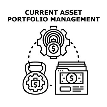 Current asset portfolio management strategy optimizing investment Stock Illustration