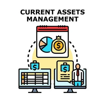 Current assets management calculating financial investment strategy Stockillustratie