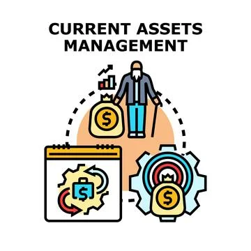 Current assets management vector concept illustration Illustrazione stock