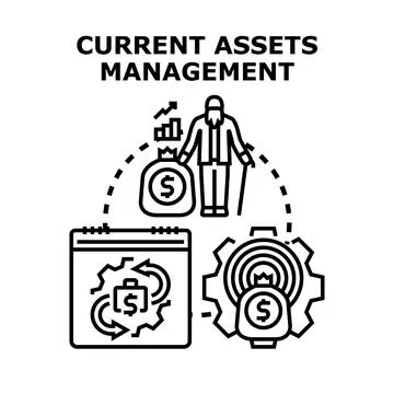 Current assets management vector concept illustration 스톡 일러스트