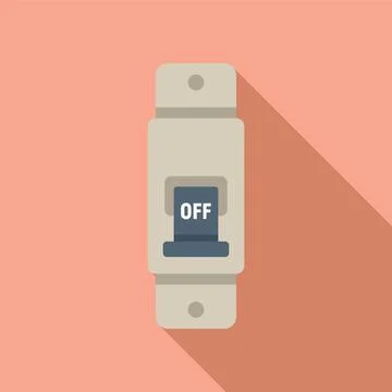 Current breaker icon flat vector. Circuit box Stock Illustration