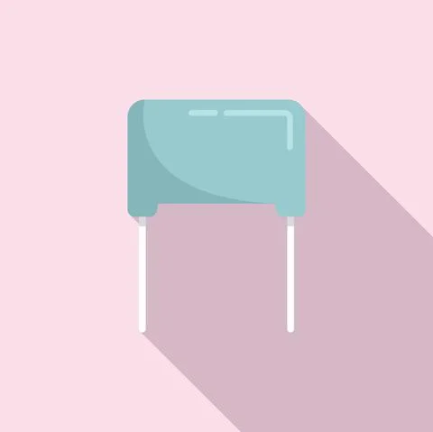 Current capacitor icon flat vector. Circuit resistor Stock Illustration
