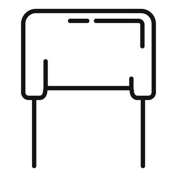 Current capacitor icon outline vector. Circuit resistor Stock Illustration