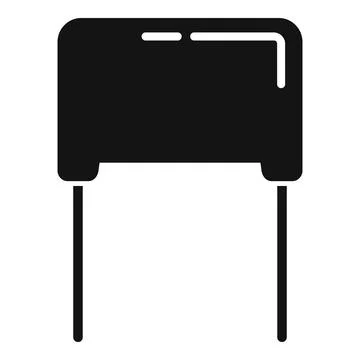 Current capacitor icon simple . Circuit resistor Stock Illustration