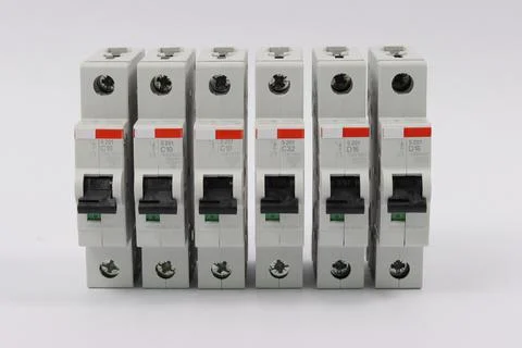 Current circuit breakers. Stock Photos